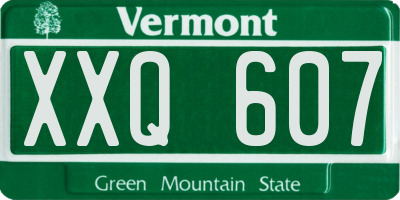 VT license plate XXQ607