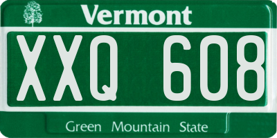 VT license plate XXQ608