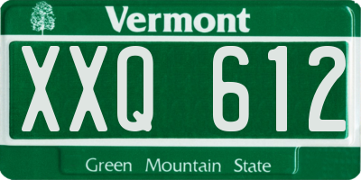 VT license plate XXQ612