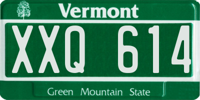VT license plate XXQ614