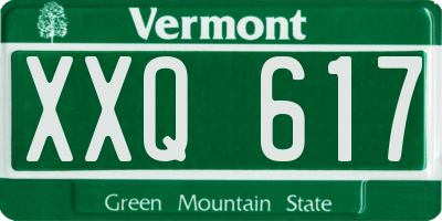 VT license plate XXQ617