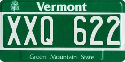 VT license plate XXQ622
