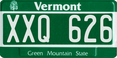 VT license plate XXQ626