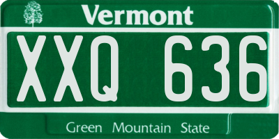 VT license plate XXQ636