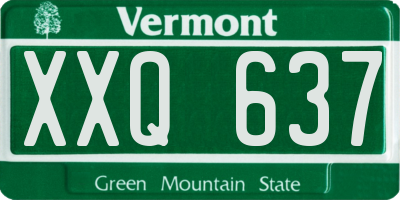 VT license plate XXQ637