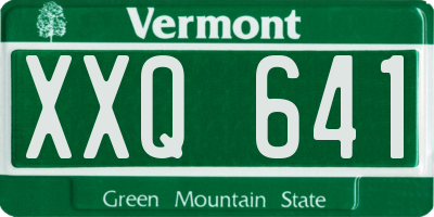 VT license plate XXQ641