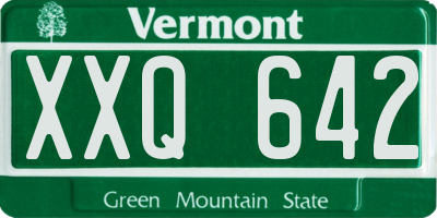 VT license plate XXQ642
