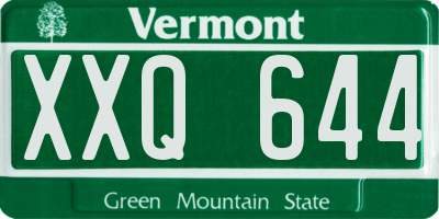 VT license plate XXQ644