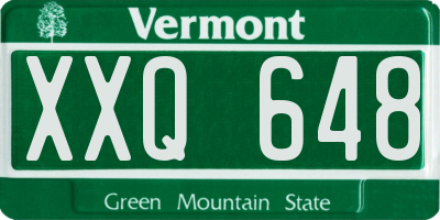VT license plate XXQ648