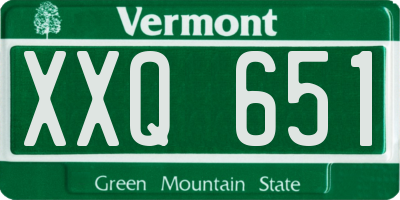 VT license plate XXQ651