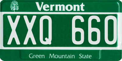 VT license plate XXQ660
