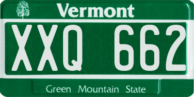 VT license plate XXQ662