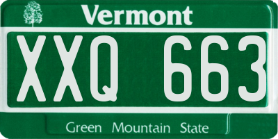 VT license plate XXQ663