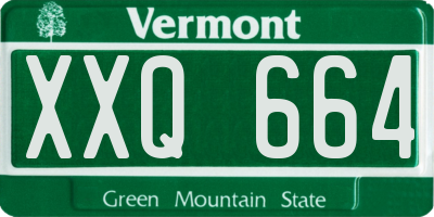 VT license plate XXQ664