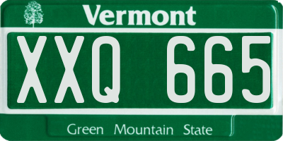 VT license plate XXQ665