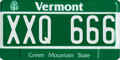 VT license plate XXQ666