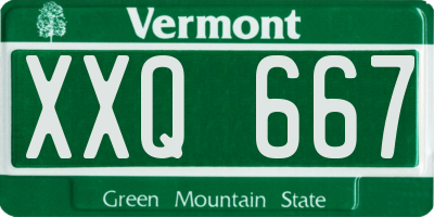 VT license plate XXQ667