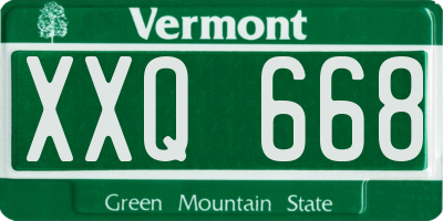 VT license plate XXQ668