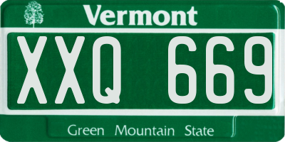 VT license plate XXQ669