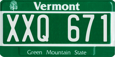 VT license plate XXQ671