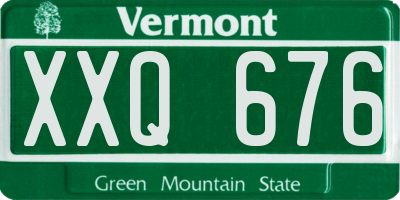 VT license plate XXQ676
