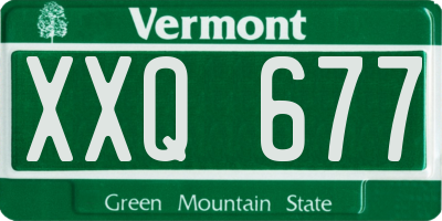 VT license plate XXQ677