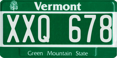 VT license plate XXQ678