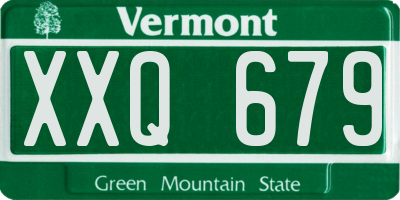 VT license plate XXQ679