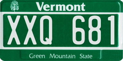 VT license plate XXQ681