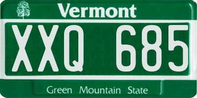 VT license plate XXQ685