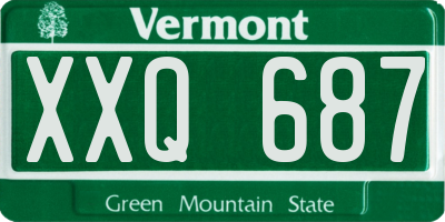 VT license plate XXQ687