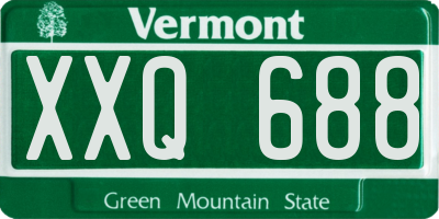 VT license plate XXQ688