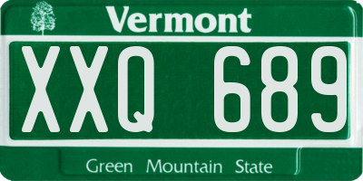 VT license plate XXQ689