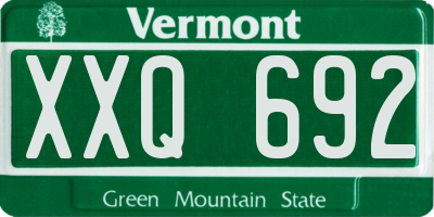 VT license plate XXQ692