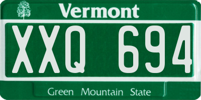 VT license plate XXQ694
