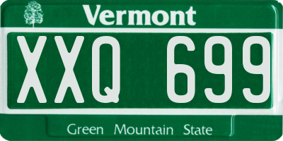 VT license plate XXQ699