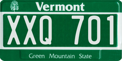VT license plate XXQ701