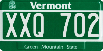 VT license plate XXQ702