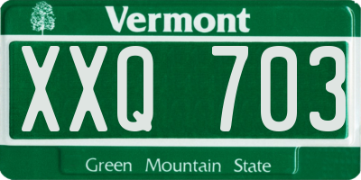 VT license plate XXQ703
