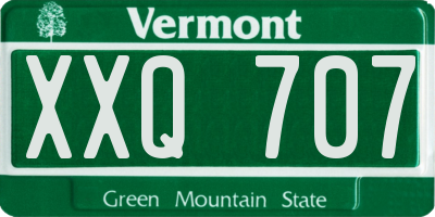 VT license plate XXQ707