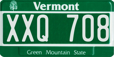 VT license plate XXQ708