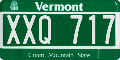 VT license plate XXQ717
