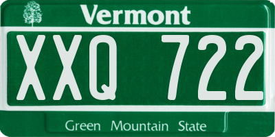 VT license plate XXQ722
