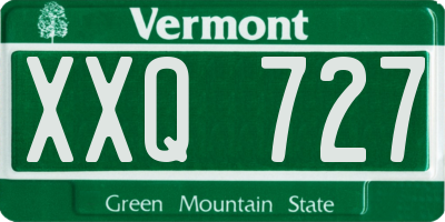 VT license plate XXQ727