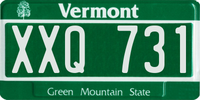 VT license plate XXQ731
