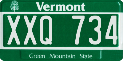 VT license plate XXQ734