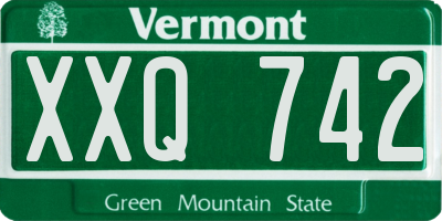 VT license plate XXQ742