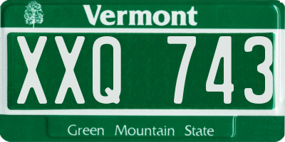 VT license plate XXQ743