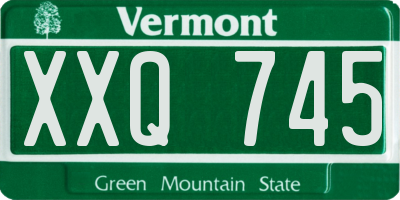 VT license plate XXQ745