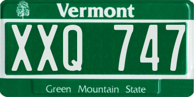 VT license plate XXQ747